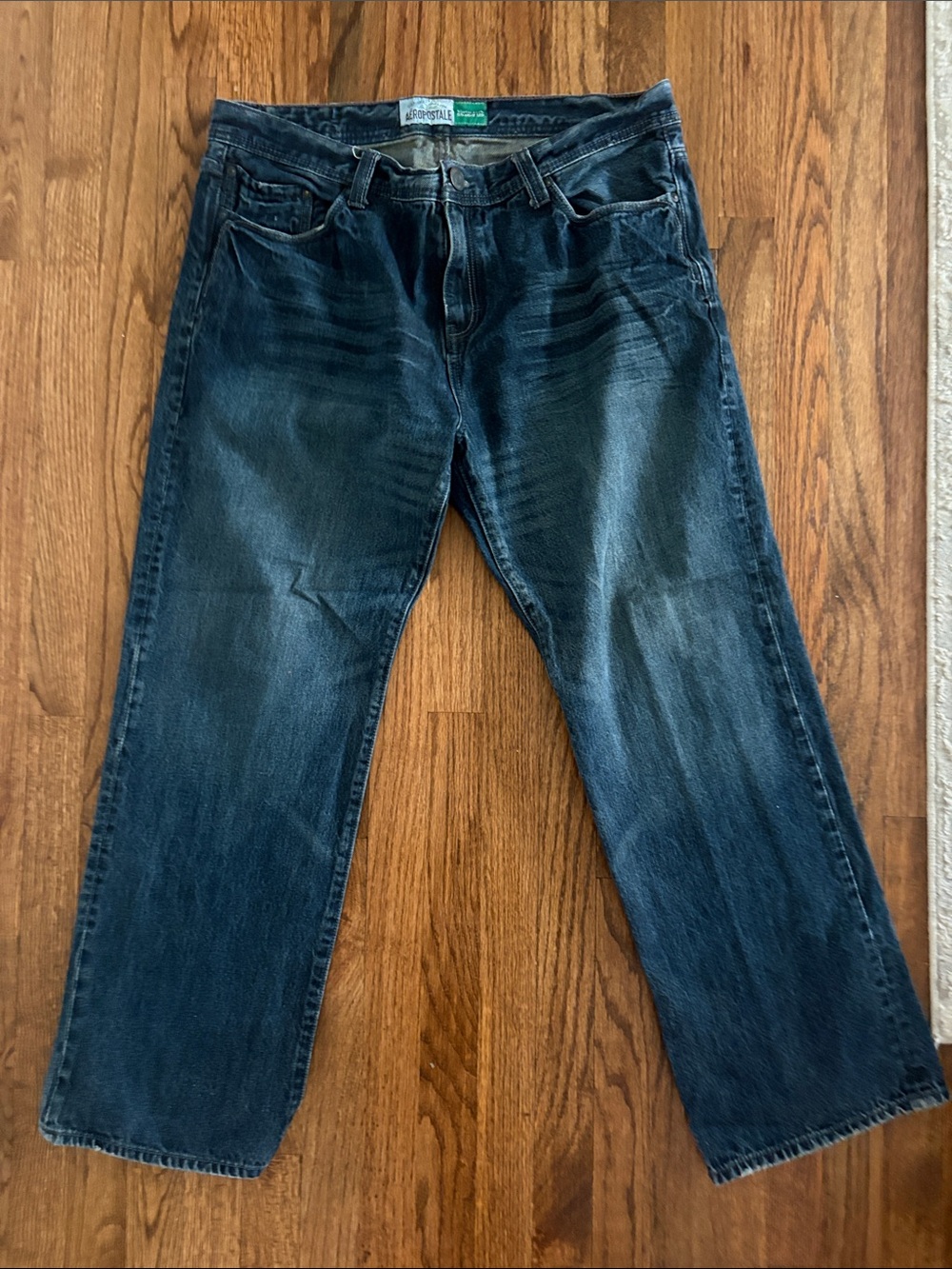 Aeropostale Men's Indigo Relaxed Straight Jeans